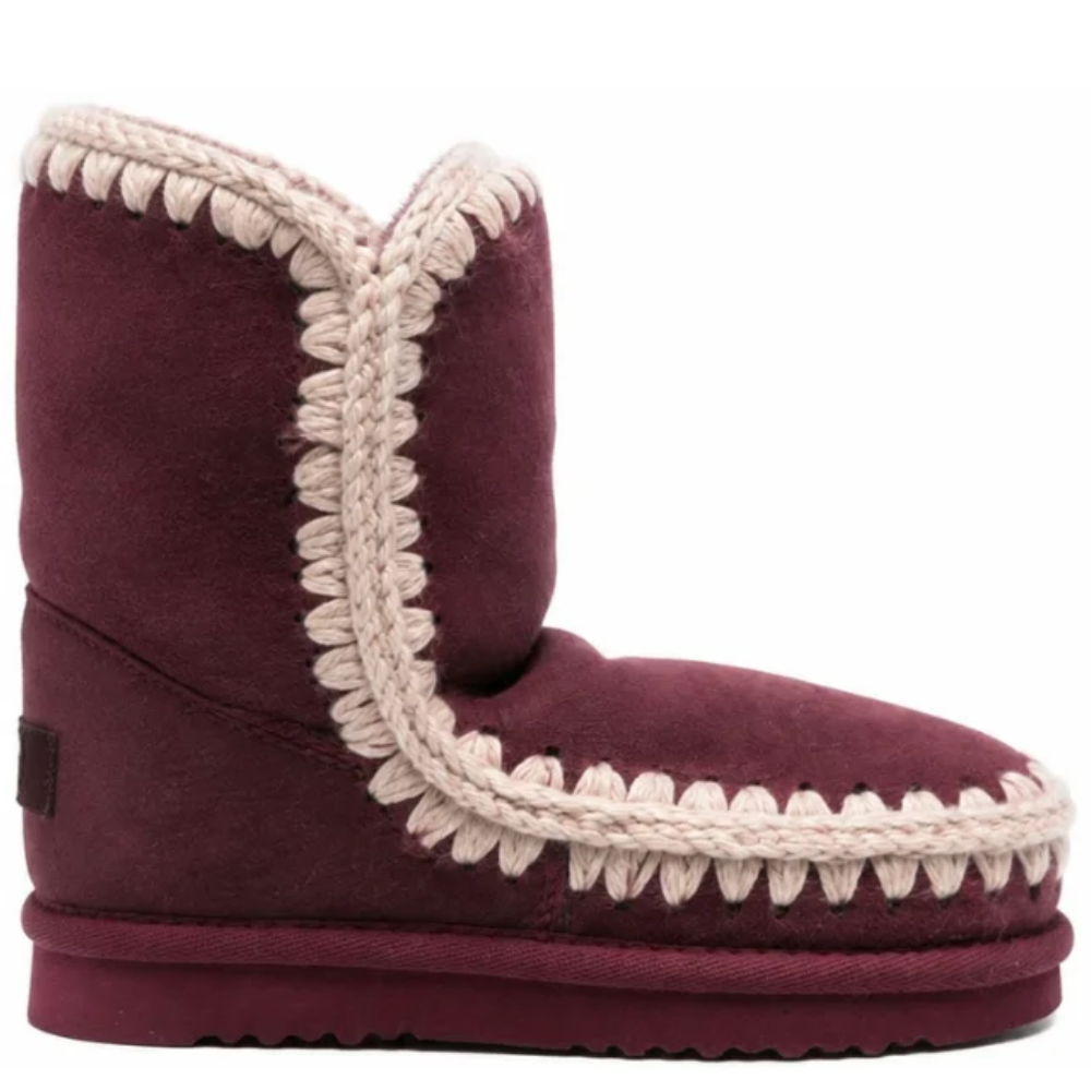Stivali per bambina Mou Kids bordeaux con rifiniture all'uncinetto FK101000A CAB MOU KIDS