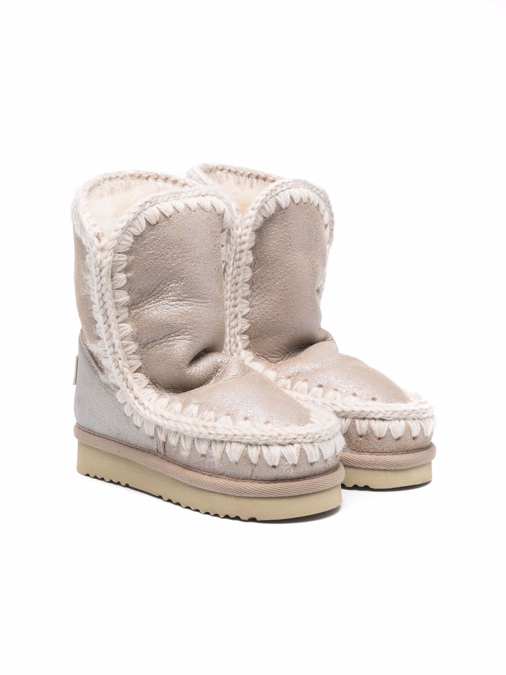 Stivali per bambina Mou Kids beige metalizzate con punta tonda FK101000B STME MOU KIDS