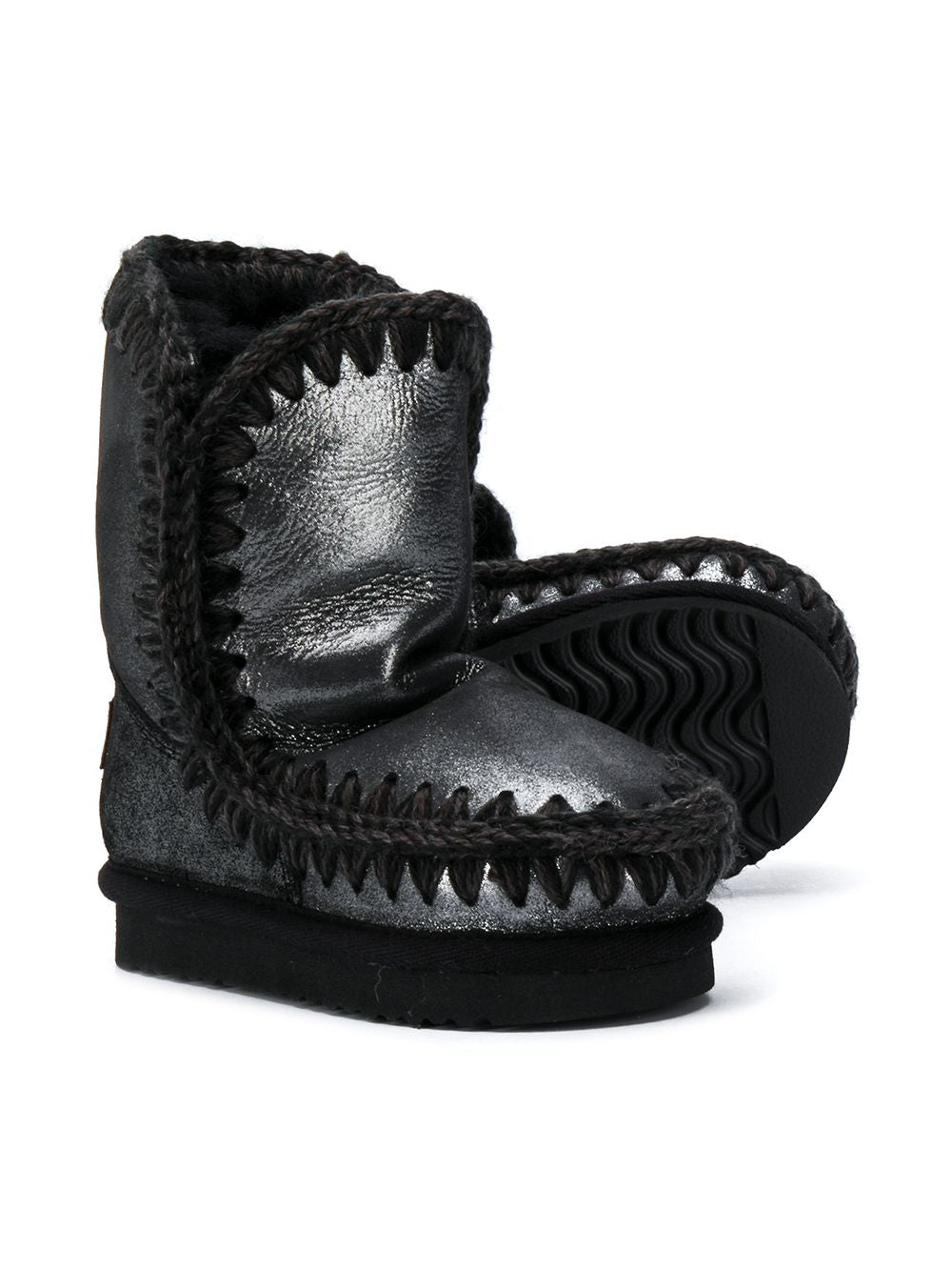 Stivaletti Eskimo per bambina Mou Kids neri metallizzati FK101000C MGBLK MOU KIDS