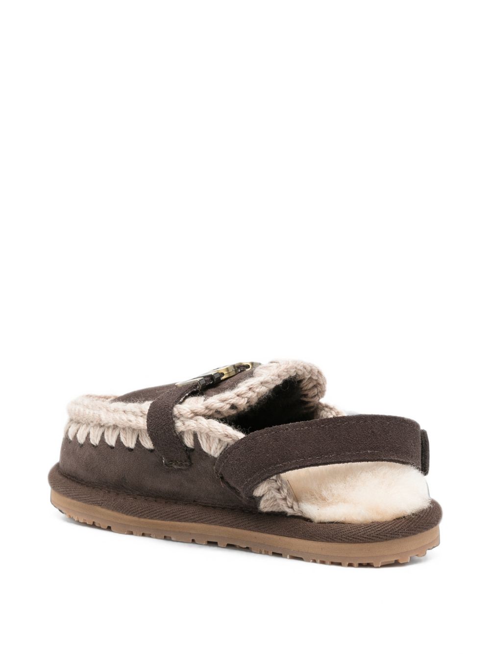 Slippers per bambina Mou Kids marrone mocha con placca logo FK161001A MOCHA MOU KIDS