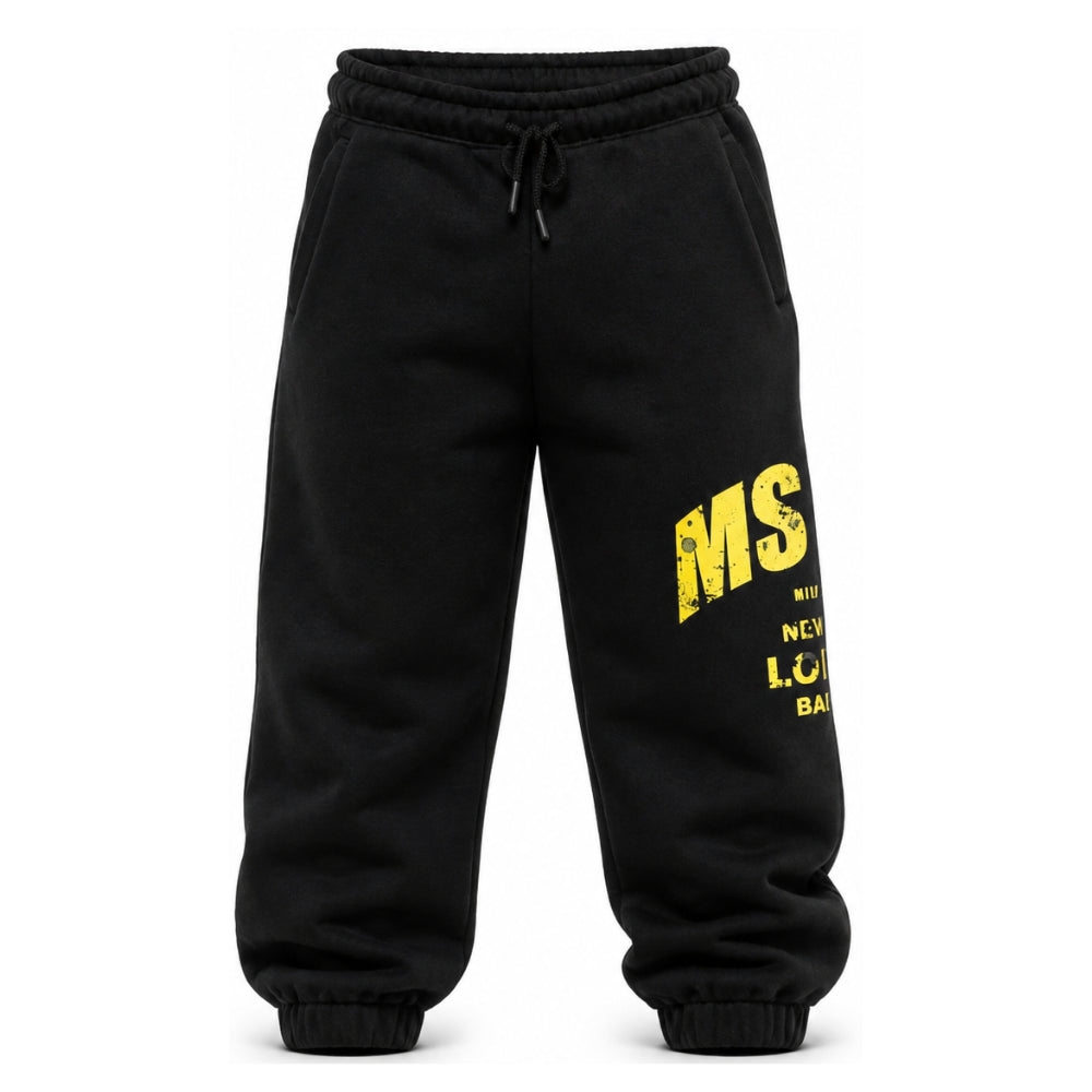 Pantaloni di tuta per bambino MSGM Kids neri con stampa logo F6MSJBFP323 110 MSGM KIDS