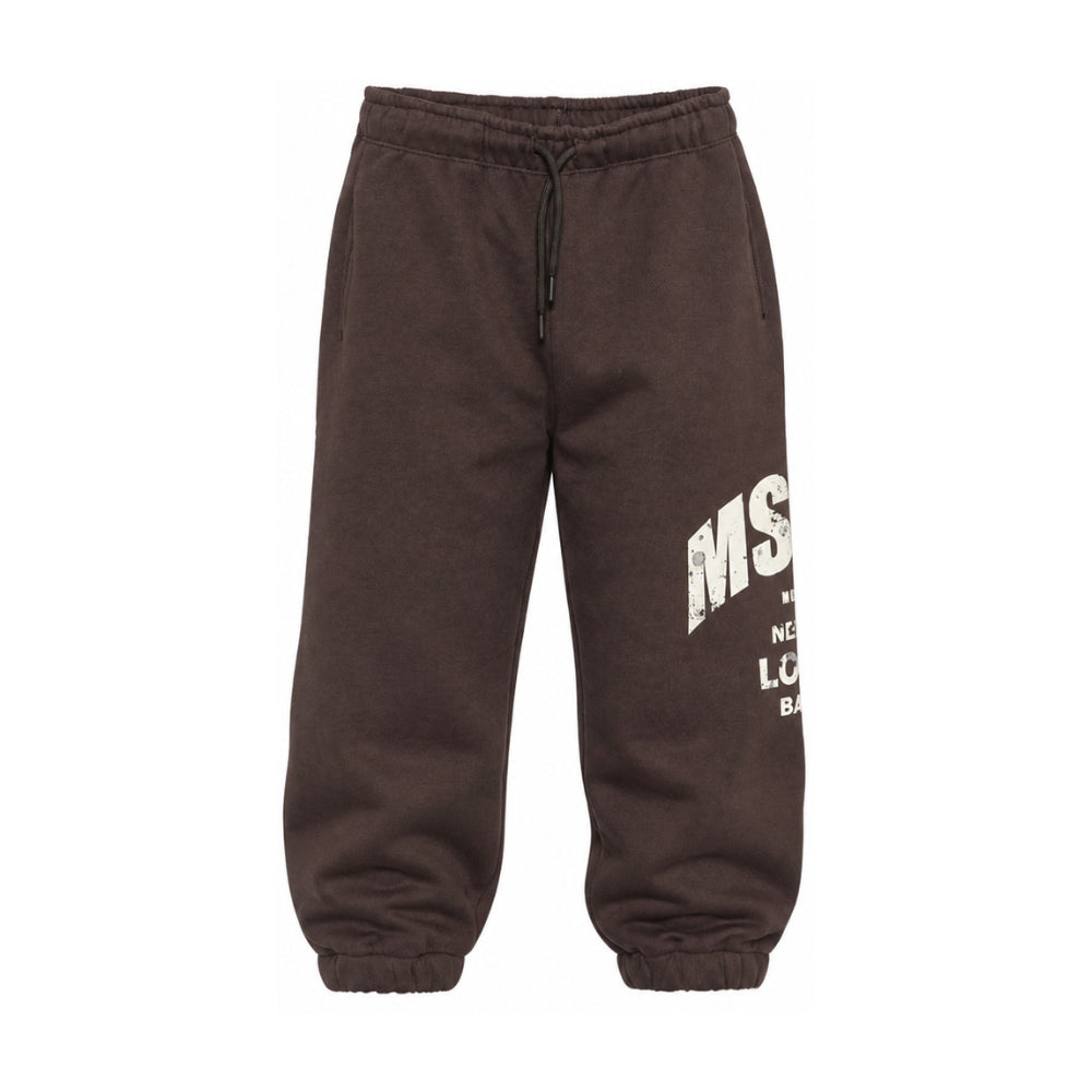 Pantatuta per bambino Msgm Kids marrone con stampa logo F6MSJBFP323 943 MSGM KIDS