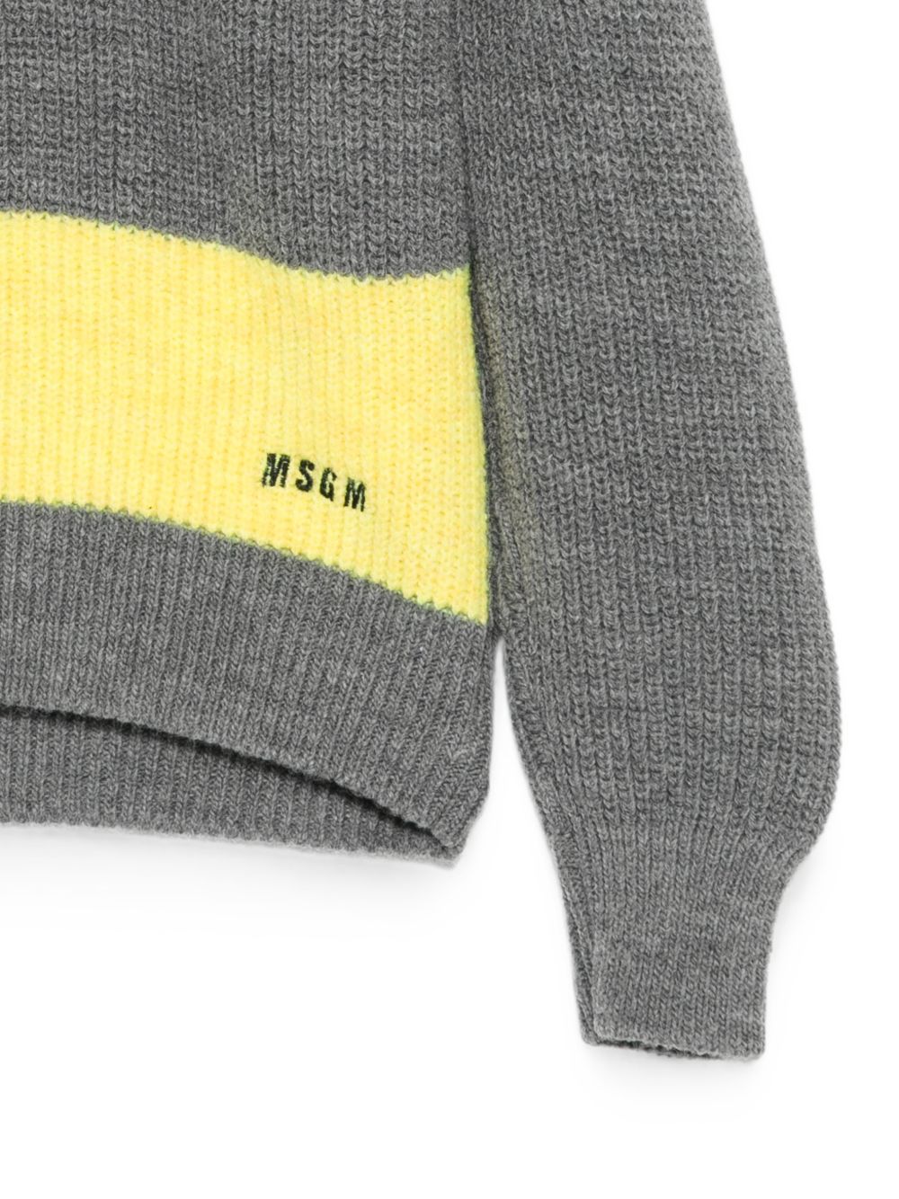 Maglione per bambino Msgm Kids grigio con logo ricamato F6MSJBJP231 104 MSGM KIDS