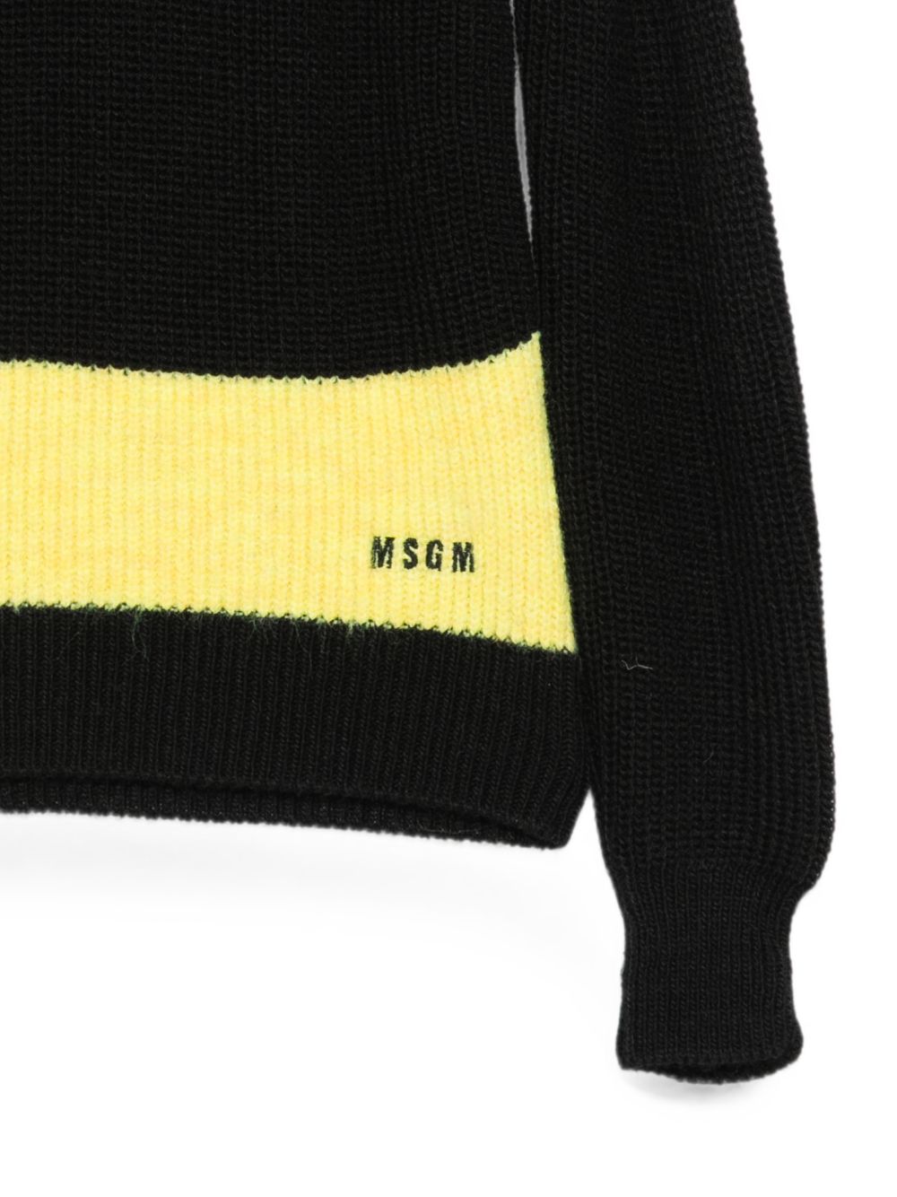 Maglione per bambino Msgm Kids nero con logo ricamato F6MSJBJP231 110 MSGM KIDS