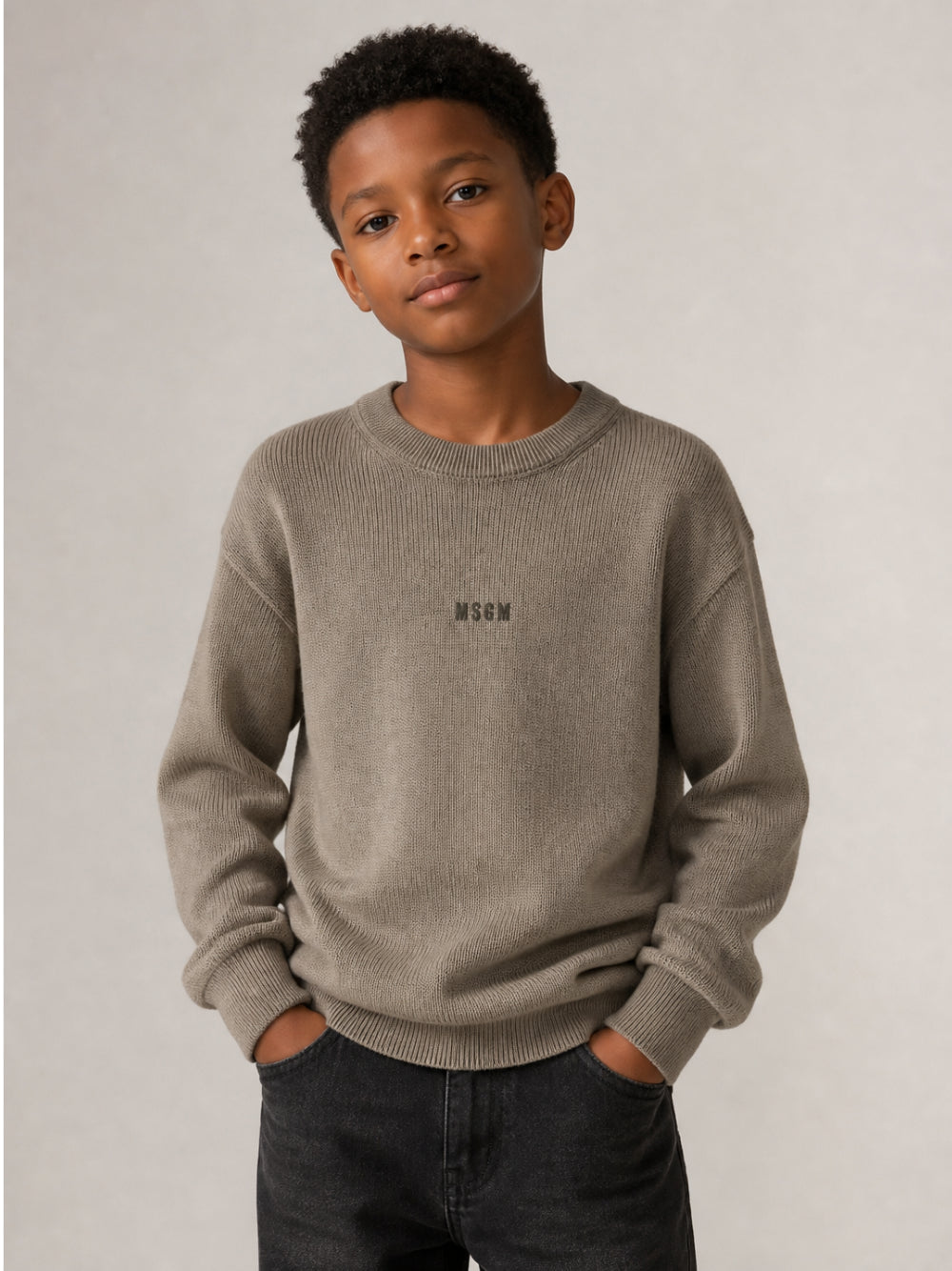 Maglione per bambino Msgm Kids marrone con effetto sfumatura F6MSJBJP317 943 MSGM KIDS