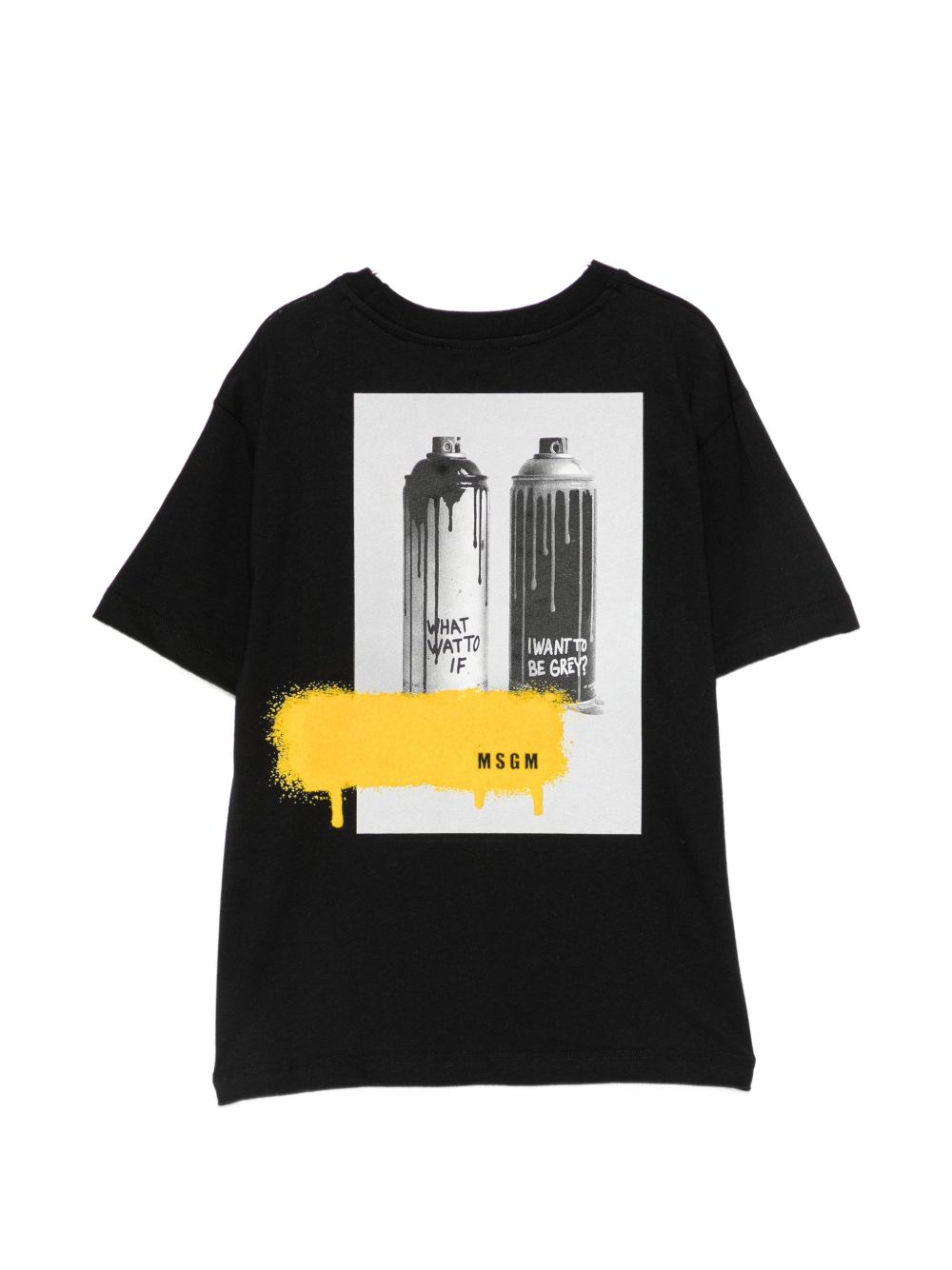 T-shirt per bambino MSGM Kids nera con stampa grafica sul retro F6MSJBTH245 110 MSGM KIDS