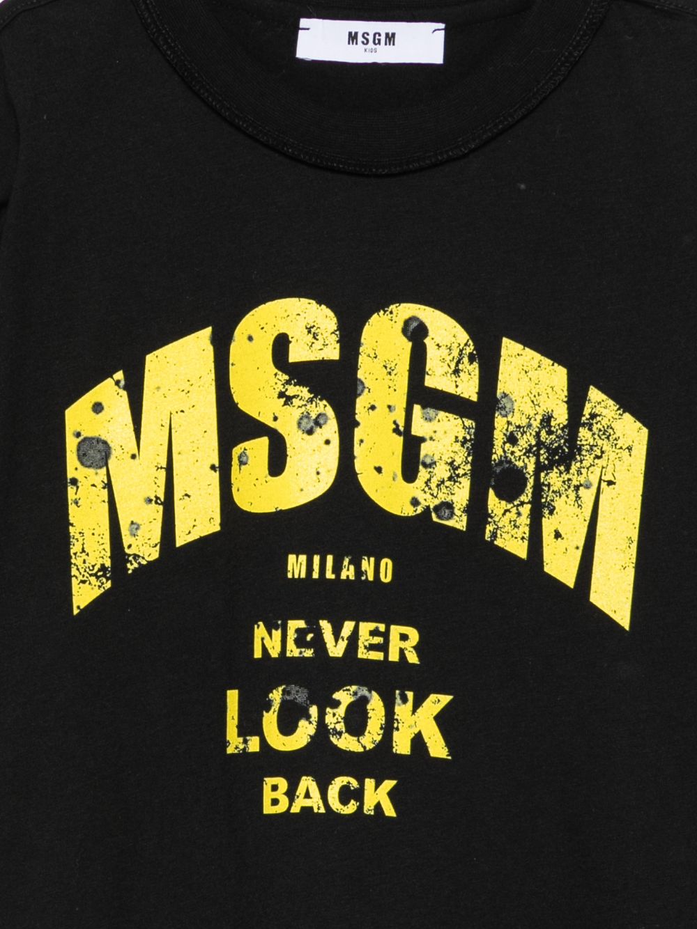 T-shirt per bambino MSGM Kids nera con stampa grafica F6MSJBTH321 110 MSGM KIDS