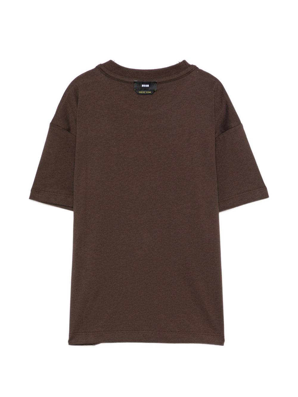 T-shirt per bambino Msgm Kids marrone con stampa logo sul davanti F6MSJBTH321 943 MSGM KIDS