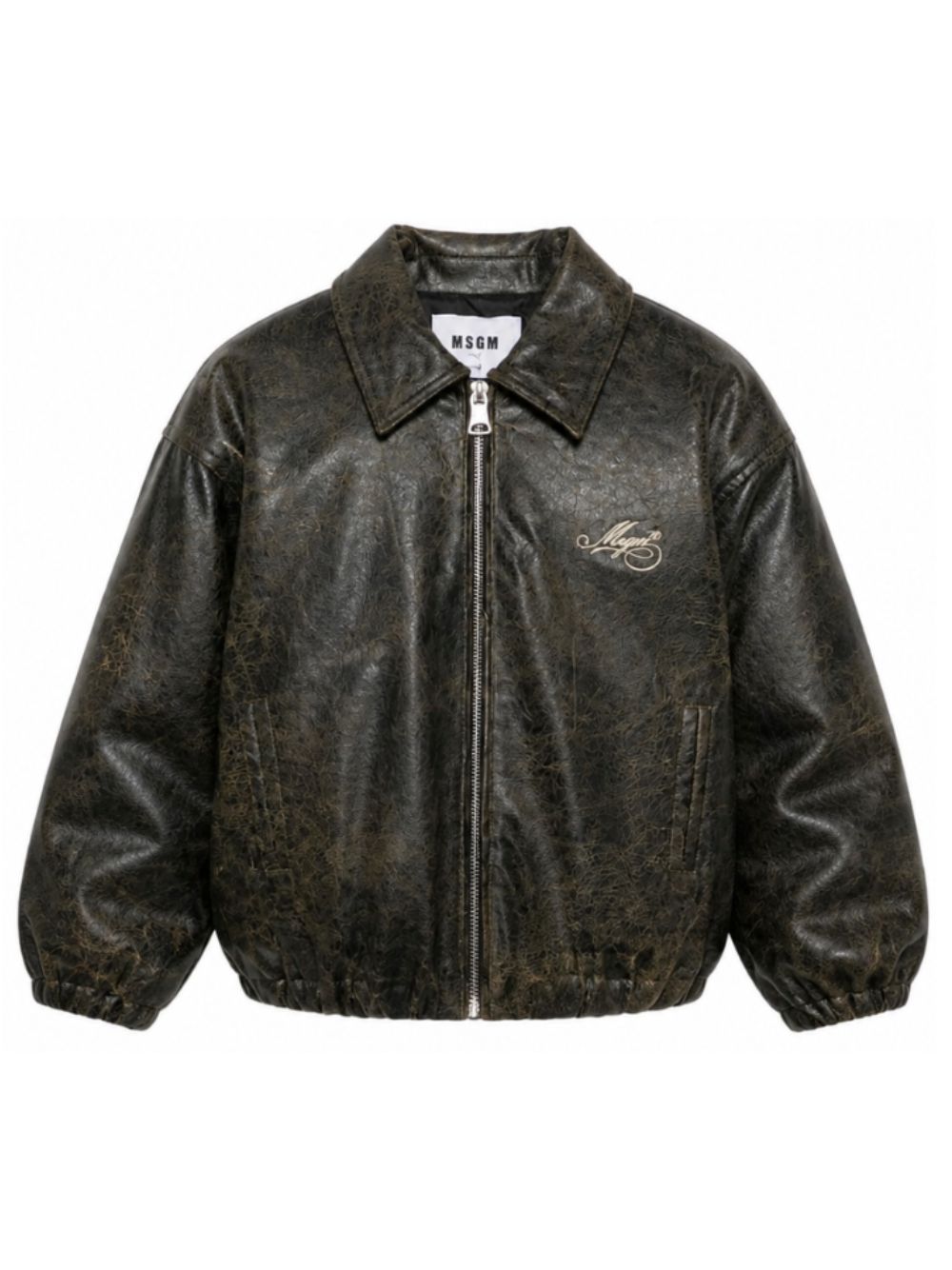 Giacca per bambina MSGM Kids nero con effetto vissuto F6MSJGBO115 110 MSGM KIDS