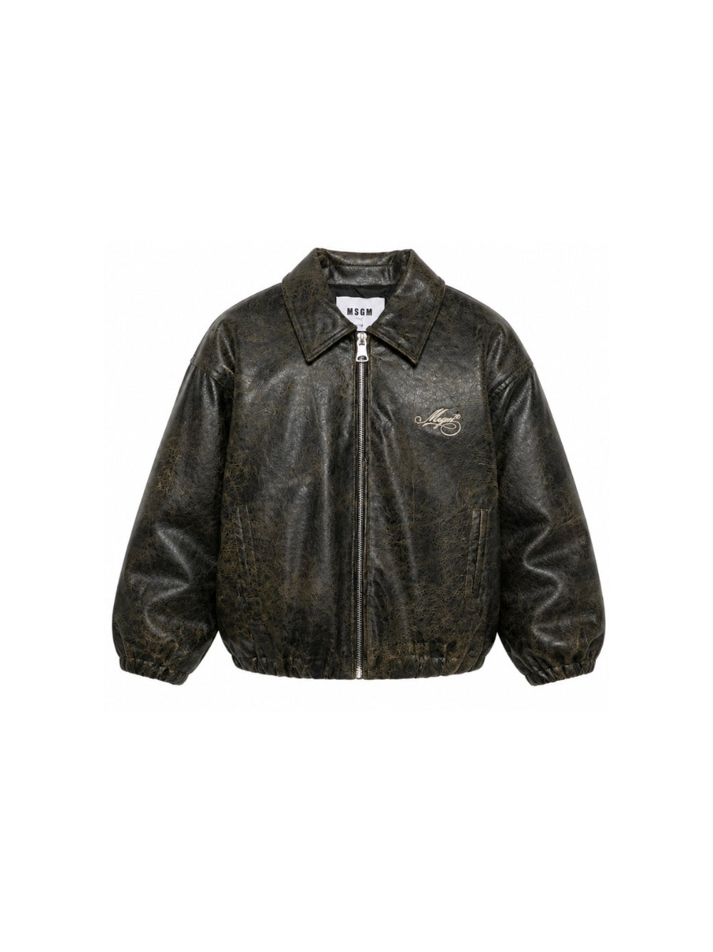 Giacca per bambina MSGM Kids nero con effetto vissuto F6MSJGBO115 110 MSGM KIDS