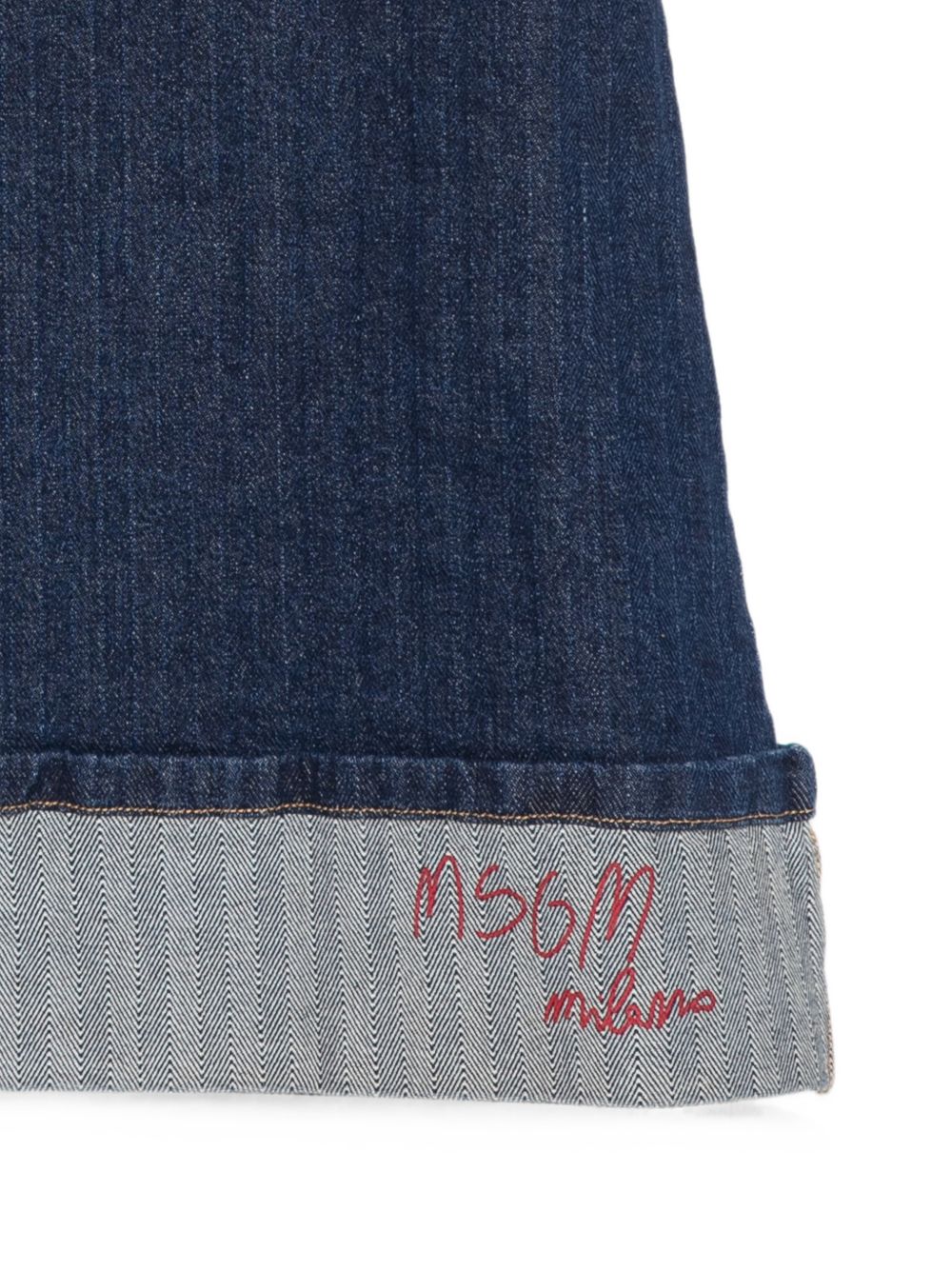 Abito per bambina MSGM Kids blu denim con applicazione logo F6MSJGDB172 126 MSGM KIDS