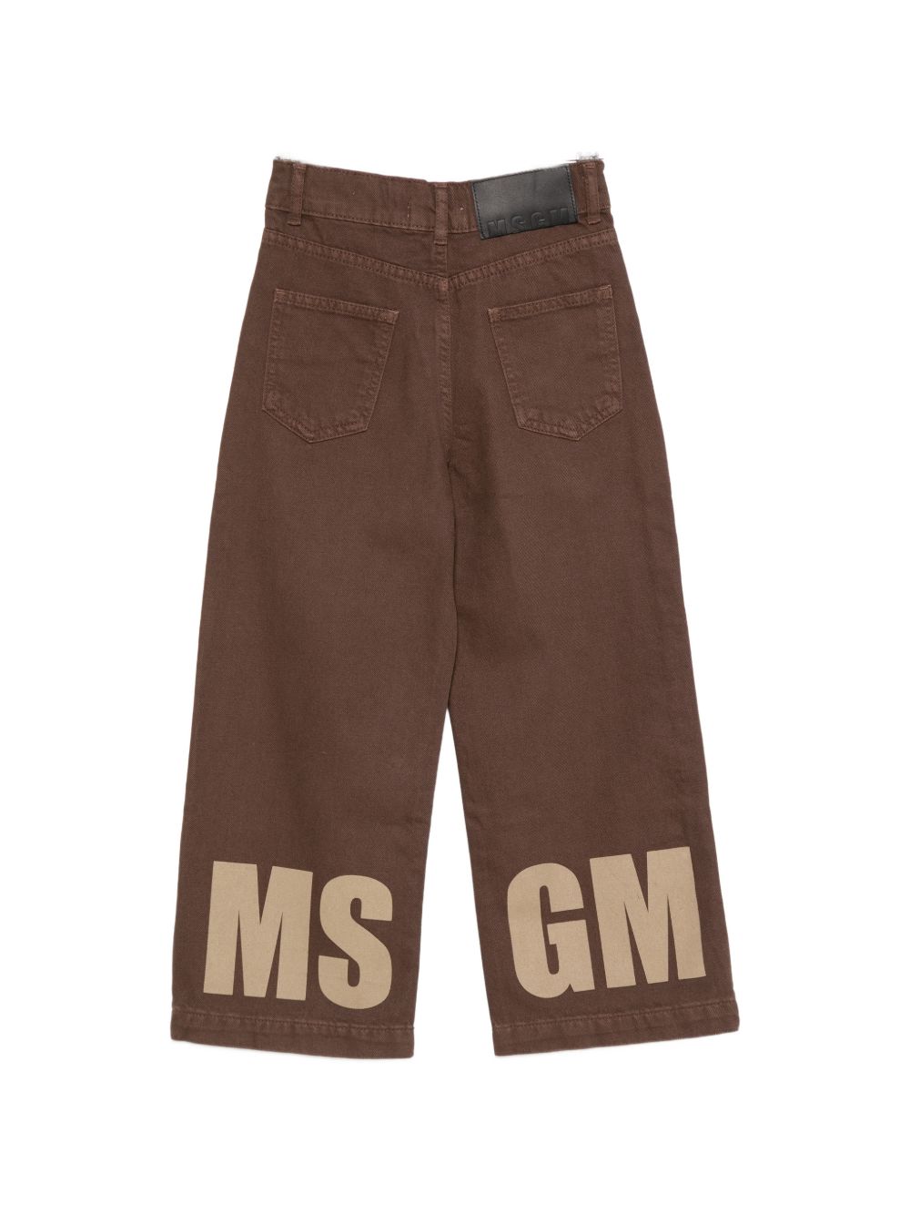Pantaloni per bambina MSGM Kids marrone a gamba larga F6MSJGDP051 110 MSGM KIDS