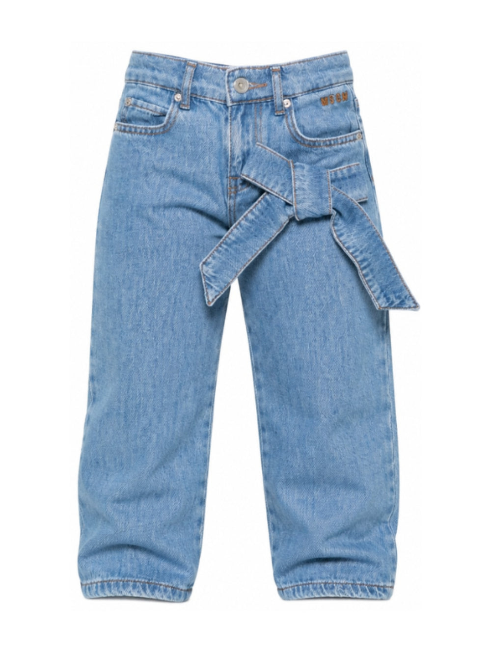Jeans per bambina MSGM Kids azzurro con dettaglio con fiocco F6MSJGDP052 126 MSGM KIDS