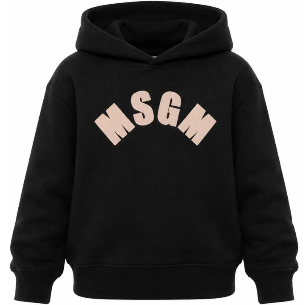 Felpa per bambina Msgm Kids nera con stampa logo sul davanti F6MSJGHS097 110 MSGM KIDS