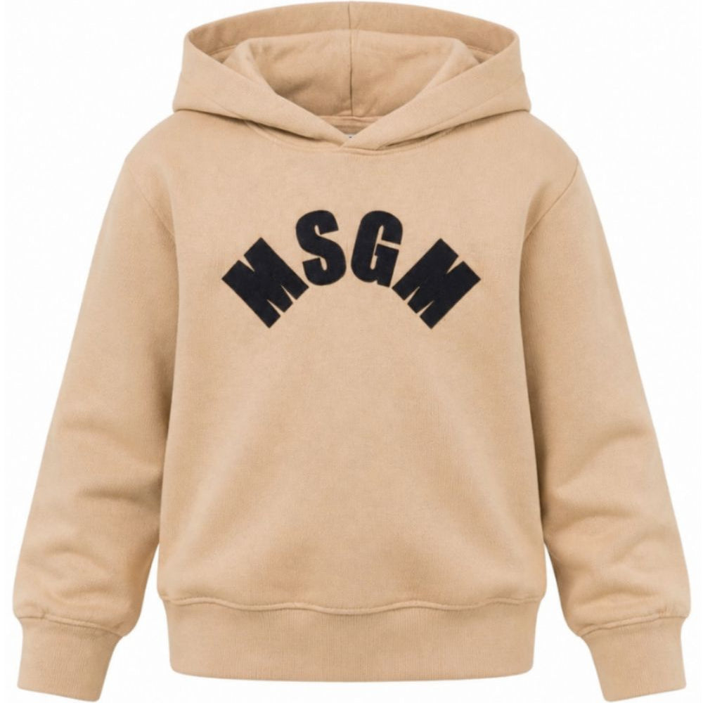 Felpa per bambina Msgm Kids beige con stampa logo sul davanti F6MSJGHS097 MS030 MSGM KIDS