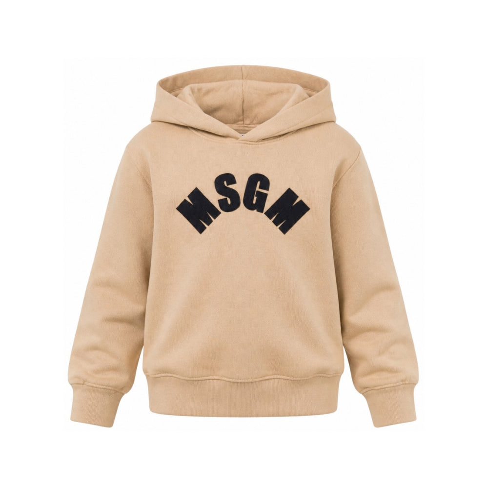 Felpa per bambina Msgm Kids beige con stampa logo sul davanti F6MSJGHS097 MS030 MSGM KIDS