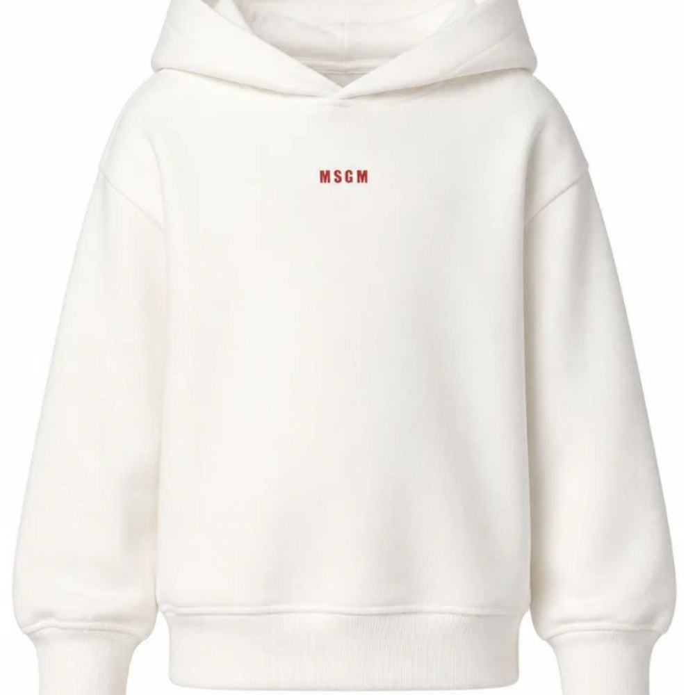 Felpa per bambina Msgm Kids bianca con stampa logo F6MSJGHS122 002 MSGM KIDS