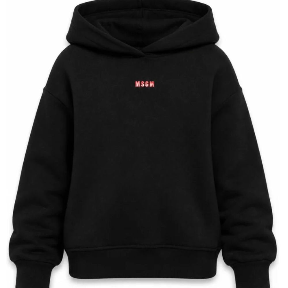 Felpa per bambina Msgm Kids nera con stampa logo sul davanti F6MSJGHS122 110 MSGM KIDS