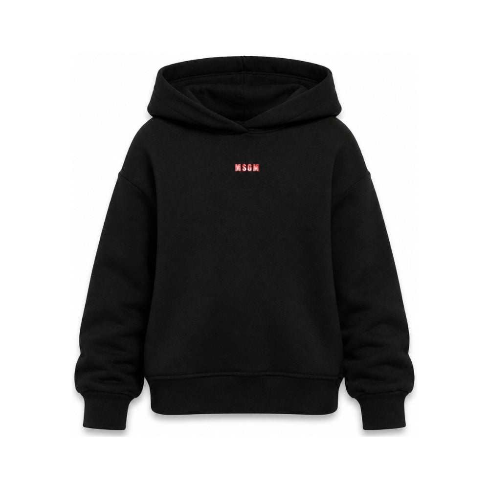 Felpa per bambina Msgm Kids nera con stampa logo sul davanti F6MSJGHS122 110 MSGM KIDS