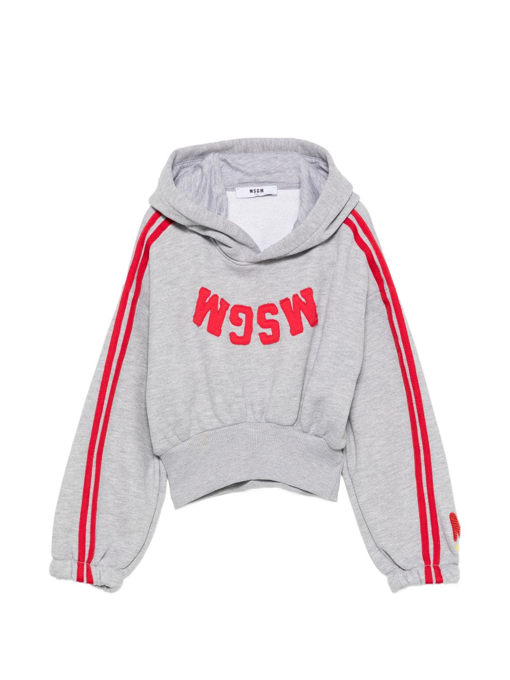 Felpa per bambina MSGM Kids grigia con bande laterali F6MSJGHS150 271 MSGM KIDS