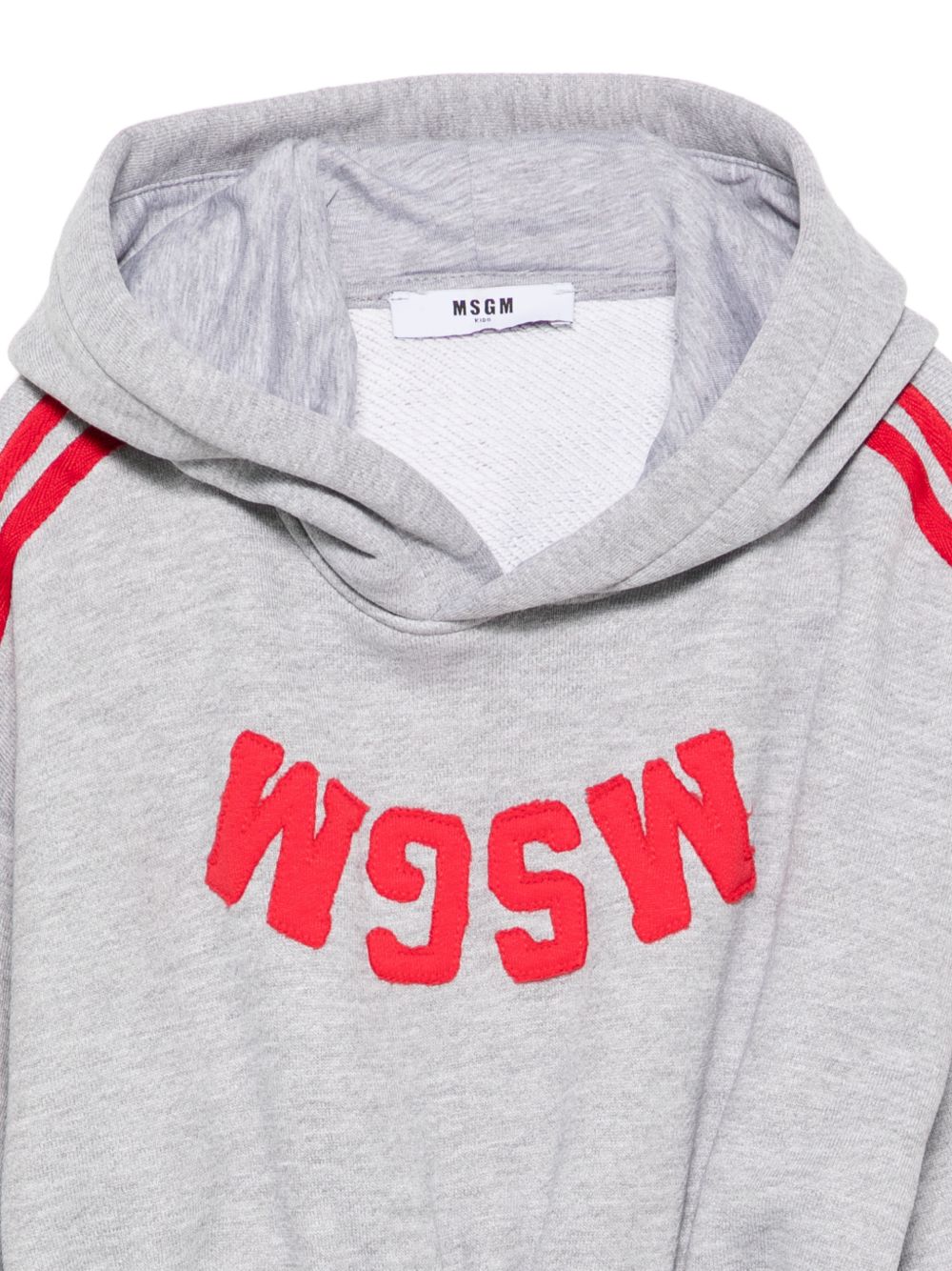 Felpa per bambina MSGM Kids grigia con bande laterali F6MSJGHS150 271 MSGM KIDS