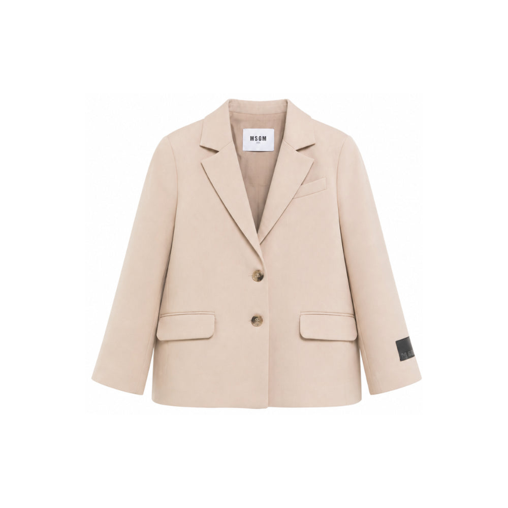 Giacca per bambina MSGM Kids beige con chiusura frontale con bottoni F6MSJGJK100 MS030 MSGM KIDS