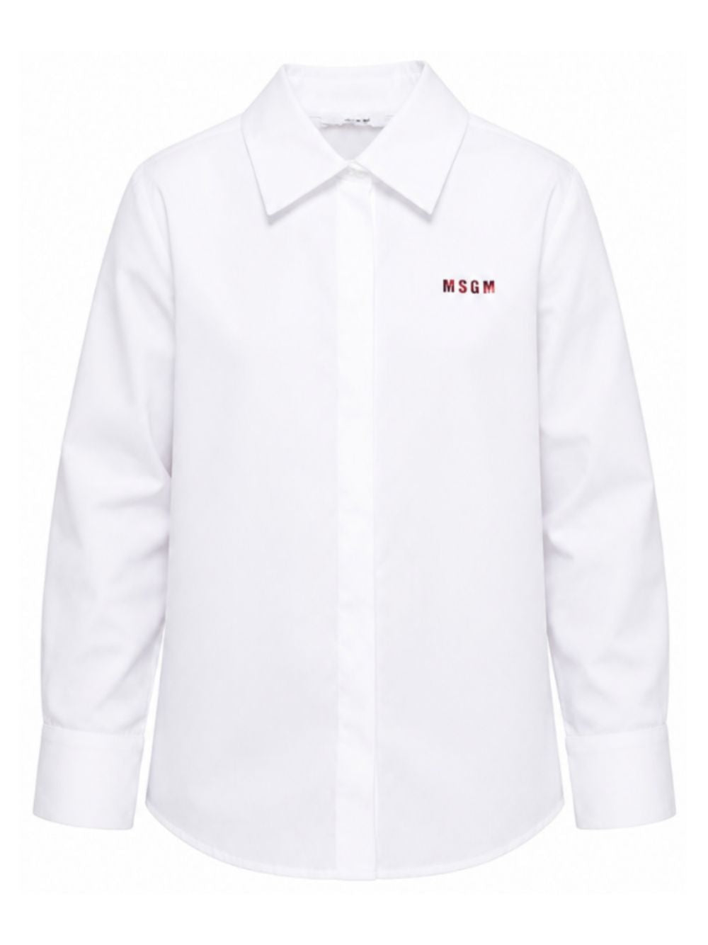 Camicia per bambina Msgm Kids bianca con colletto classico F6MSJGSI128 002 MSGM KIDS