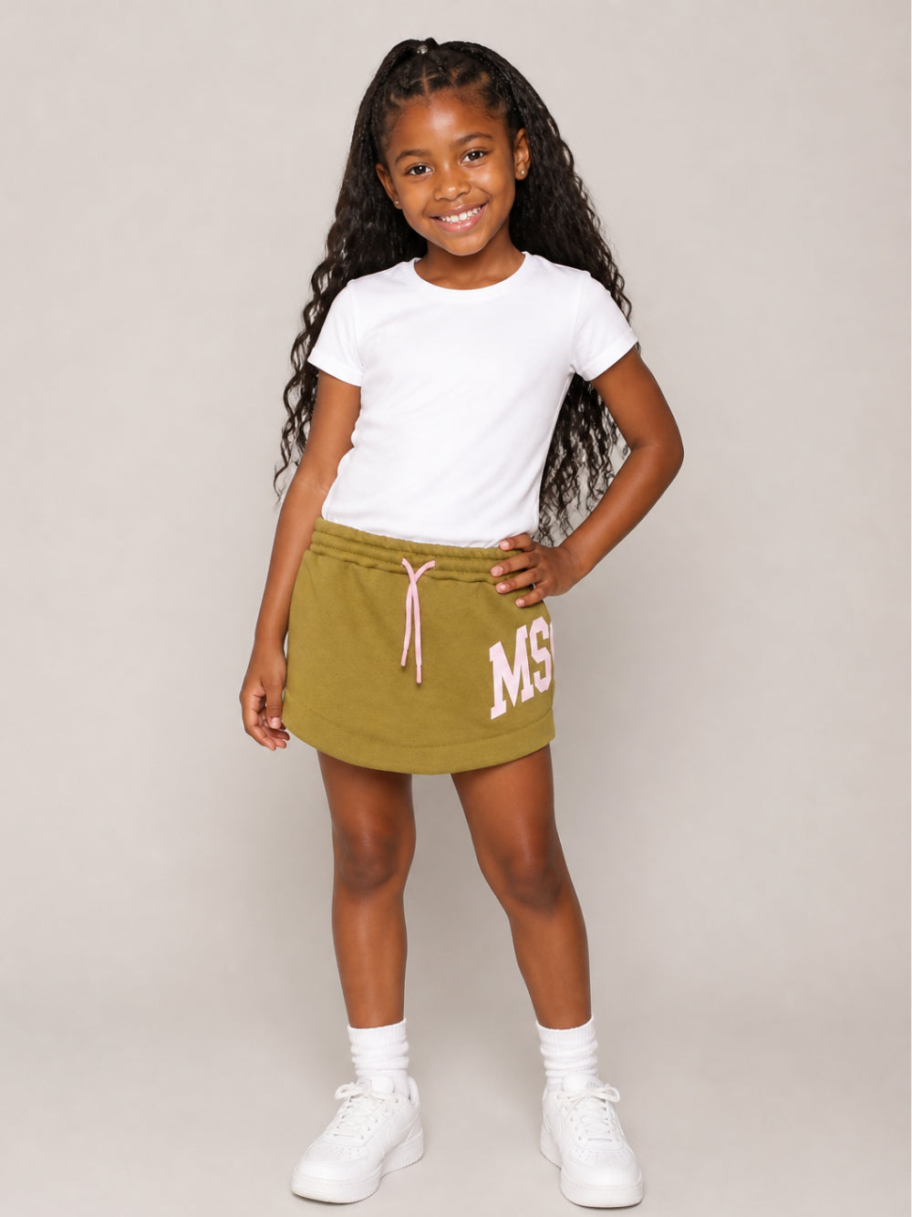Gonna per bambina MSGM Kids verde con stampa logo F6MSJGSK033 MS089 MSGM KIDS