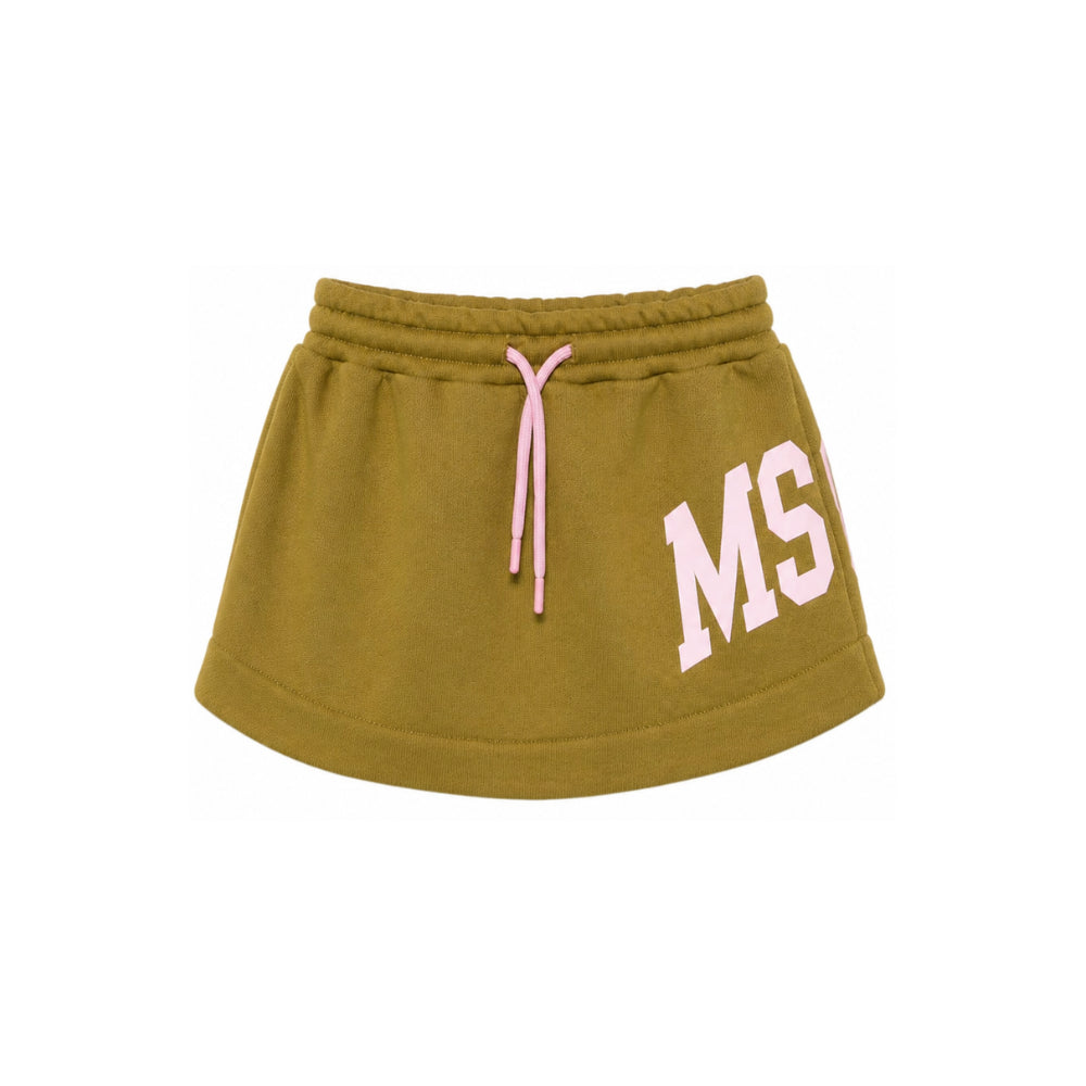 Gonna per bambina MSGM Kids verde con stampa logo F6MSJGSK033 MS089 MSGM KIDS