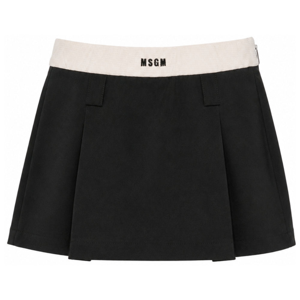 Gonna per bambina Msgm Kids nera con logo ricamato in vita F6MSJGSK101 110 MSGM KIDS