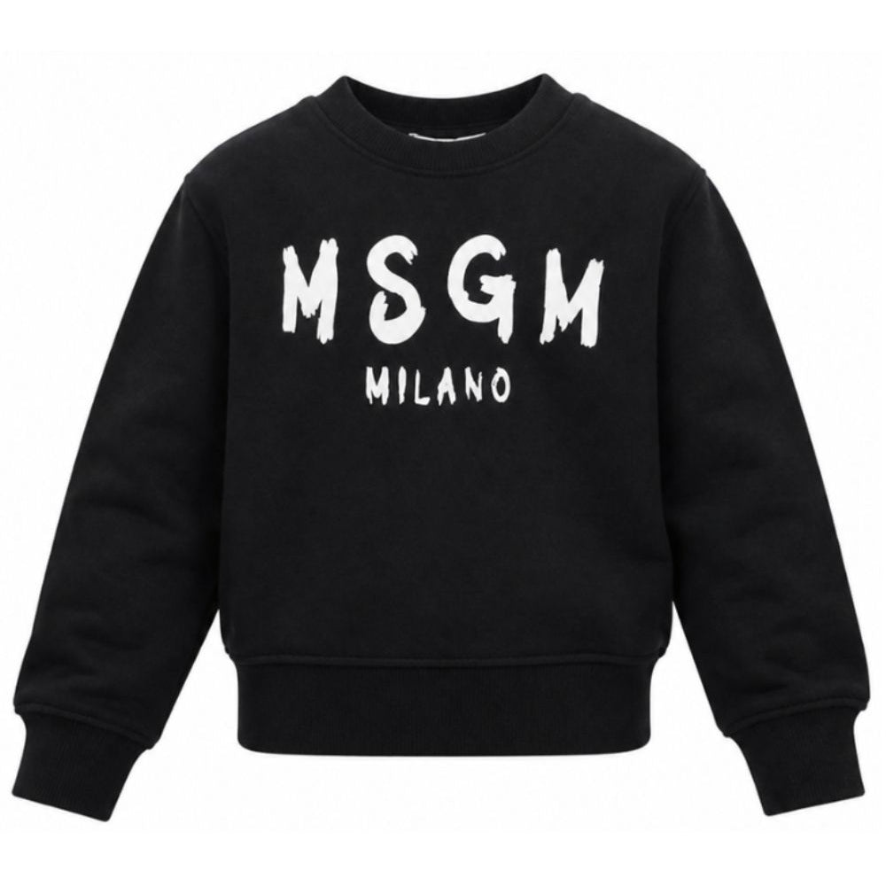 Felpa per bambina MSGM Kids nera con logo sul davanti F6MSJGSW047 110 MSGM KIDS