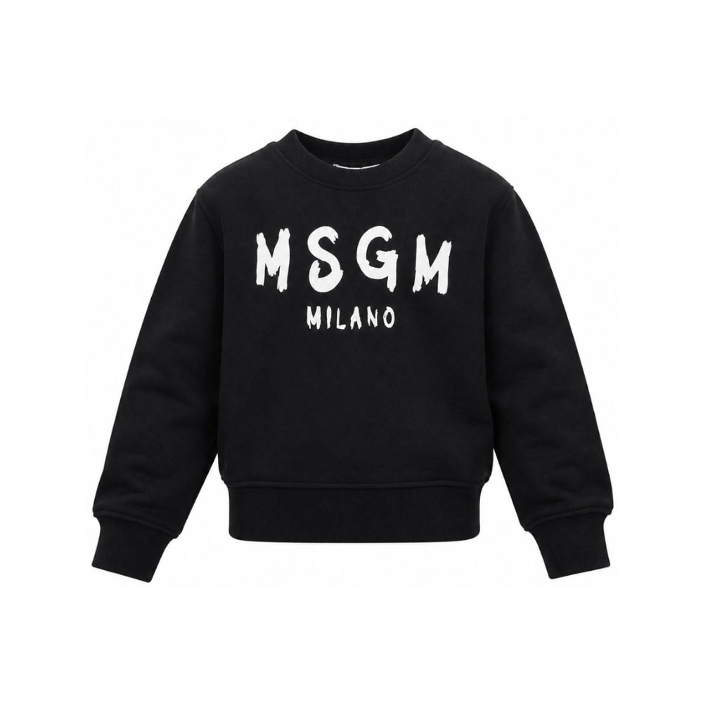 Felpa per bambina MSGM Kids nera con logo sul davanti F6MSJGSW047 110 MSGM KIDS