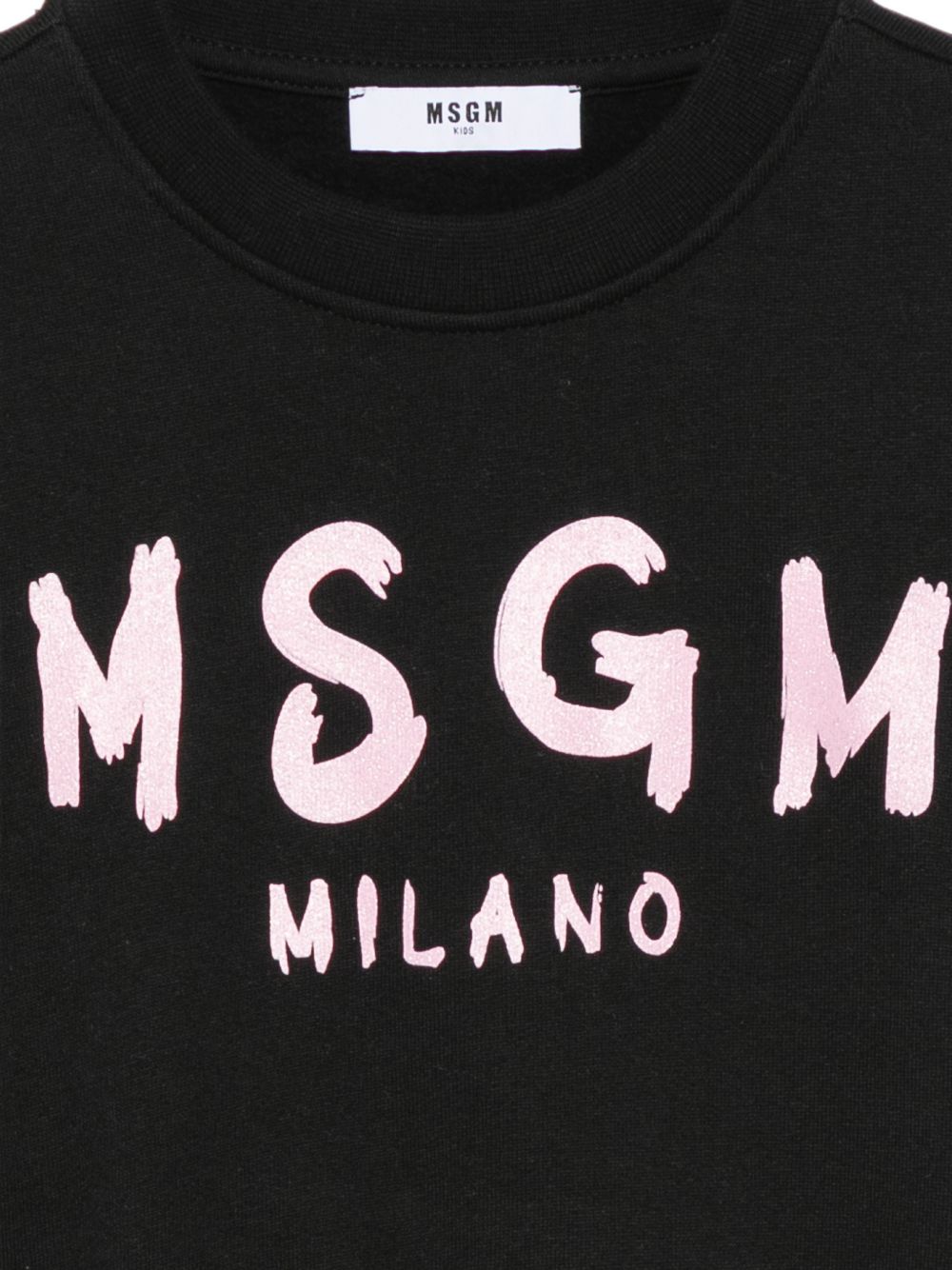 Felpa per bambina MSGM Kids nera con logo sul davanti F6MSJGSW047 MS092 MSGM KIDS