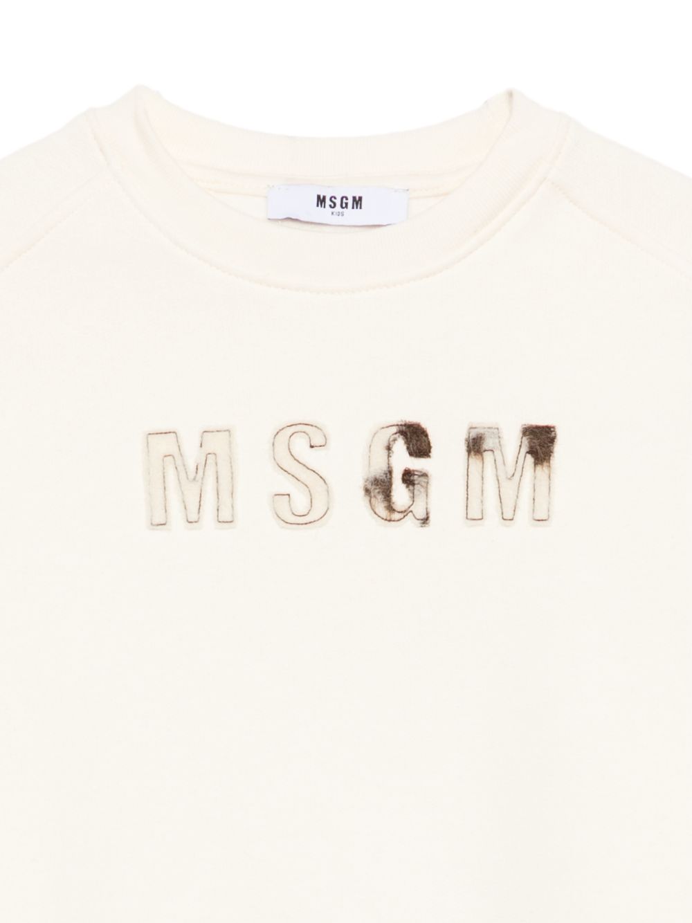 Felpa per bambina MSGM Kids beige con logo sul davanti F6MSJGSW068 013 MSGM KIDS