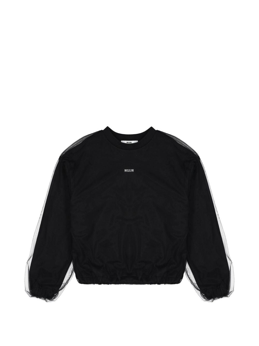 Felpa per bambina MSGM Kids nera con stampa logo sul davanti F6MSJGSW123 110 MSGM KIDS