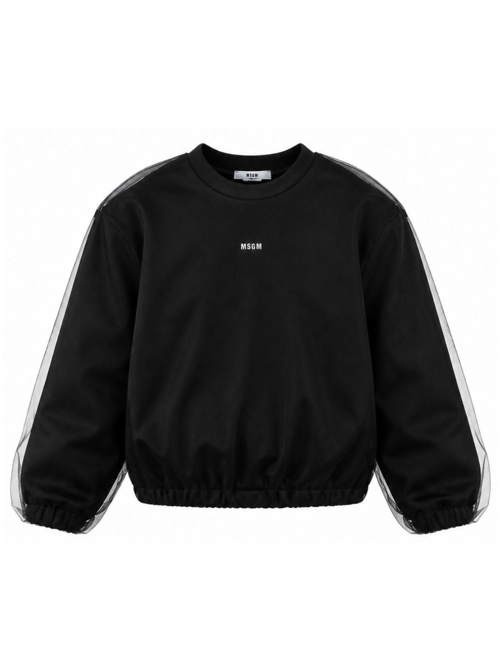 Felpa per bambina MSGM Kids nera con stampa logo sul davanti F6MSJGSW123 110 MSGM KIDS