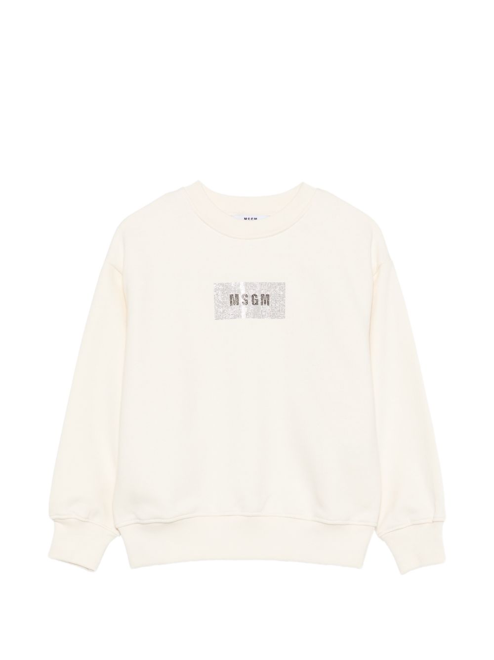Felpa per bambina MSGM Kids bianca con logo con glitter F6MSJGSW208 013 MSGM KIDS