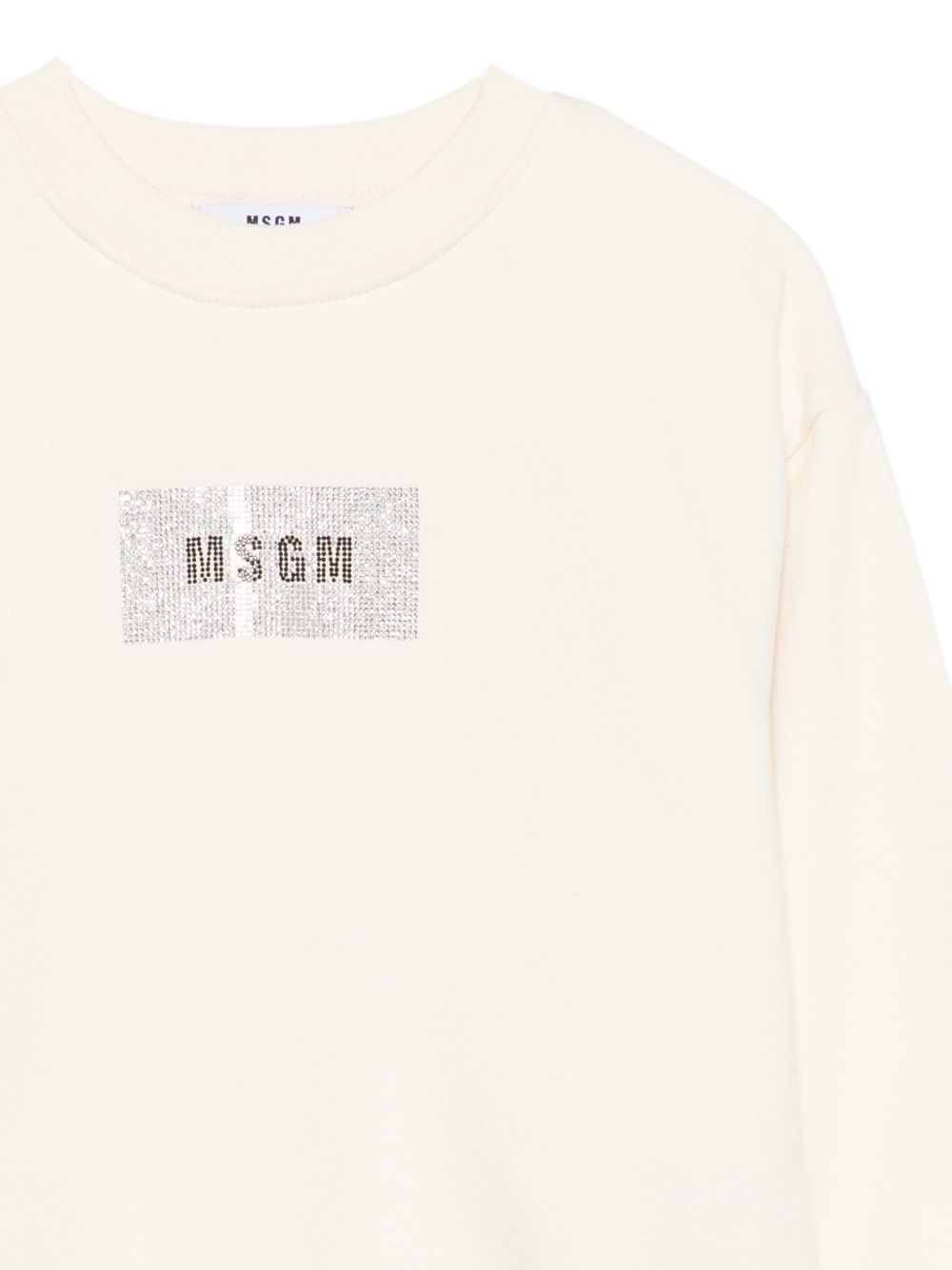 Felpa per bambina MSGM Kids bianca con logo con glitter F6MSJGSW208 013 MSGM KIDS