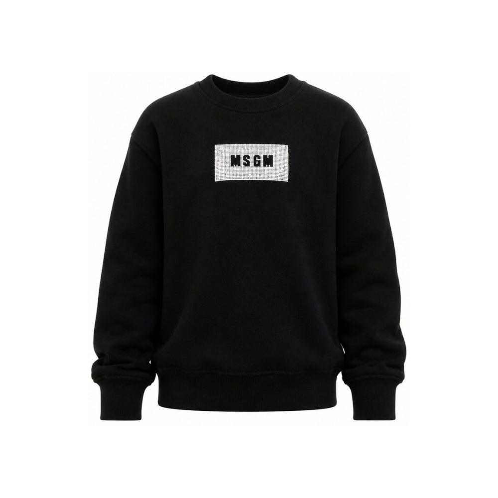 Felpa per bambina MSGM Kids nera con logo sul davanti F6MSJGSW208 110 MSGM KIDS