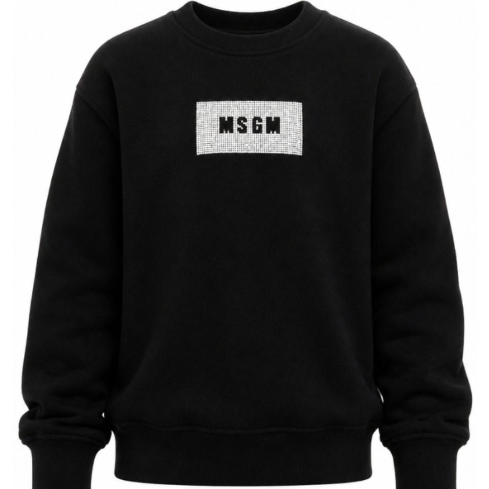 Felpa per bambina MSGM Kids nera con logo sul davanti F6MSJGSW208 110 MSGM KIDS
