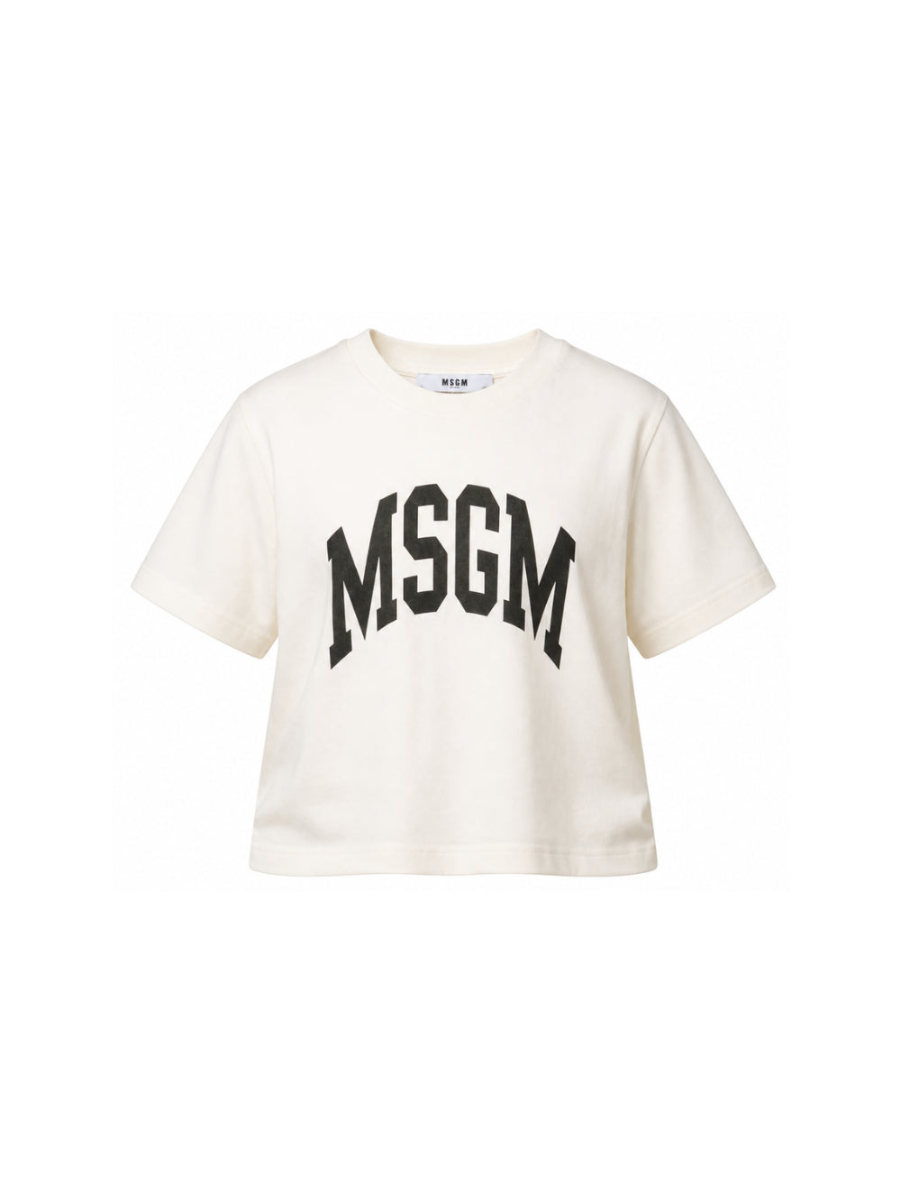 T-shirt per bambina MSGM Kids bianca con design crop F6MSJGTH042 013 MSGM KIDS