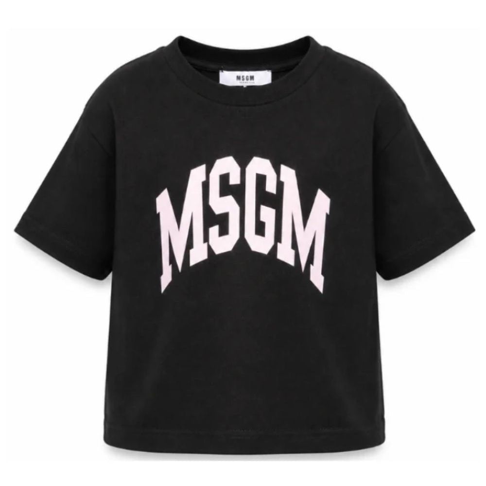 T-shirt per bambina MSGM Kids nera con stampa grafica F6MSJGTH042 110 MSGM KIDS