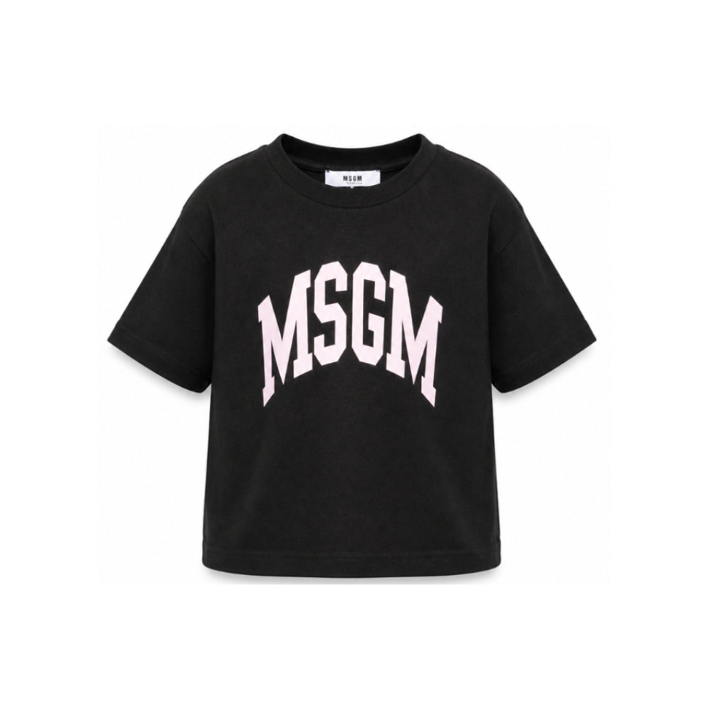T-shirt per bambina MSGM Kids nera con stampa grafica F6MSJGTH042 110 MSGM KIDS