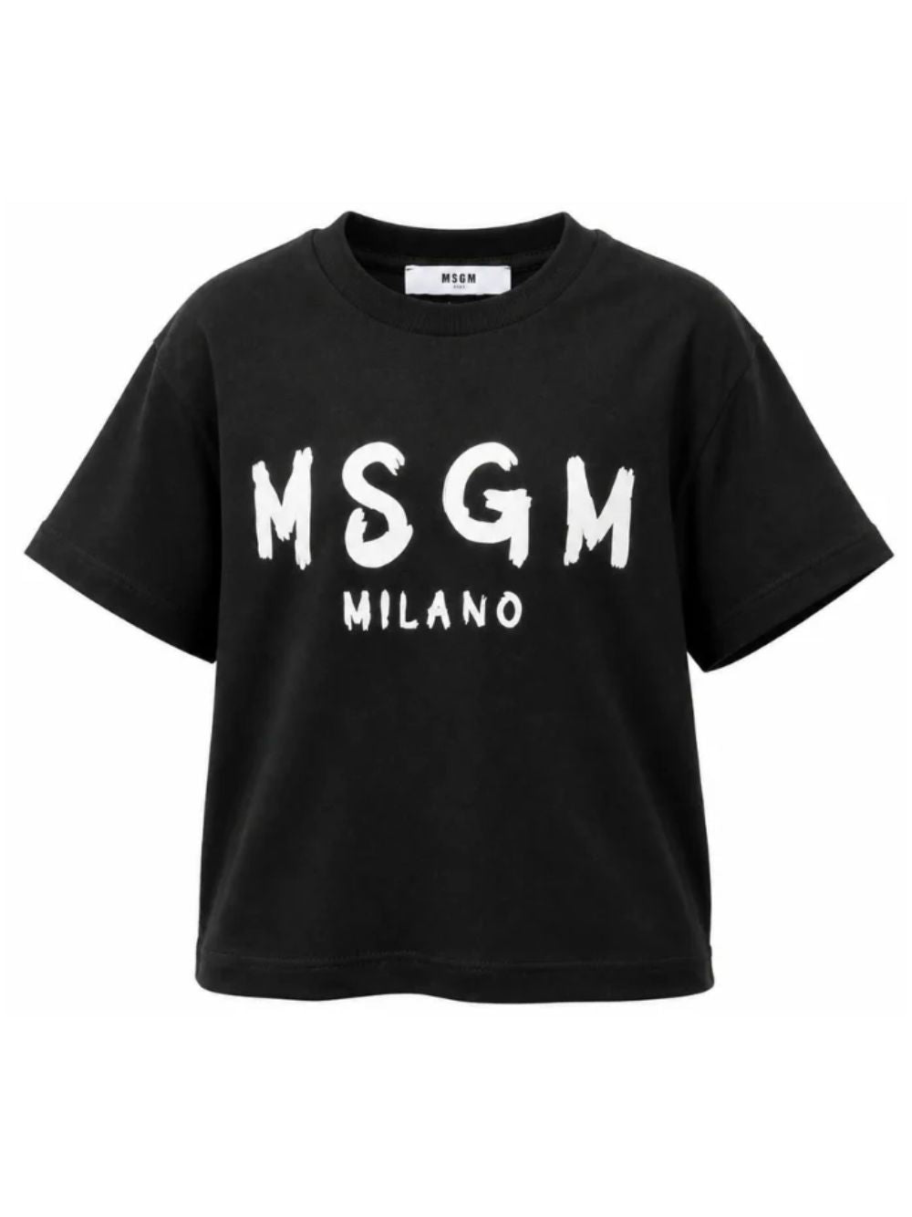 T-shirt per bambina MSGM Kids nera con stampa grafica logo F6MSJGTH046 110 MSGM KIDS