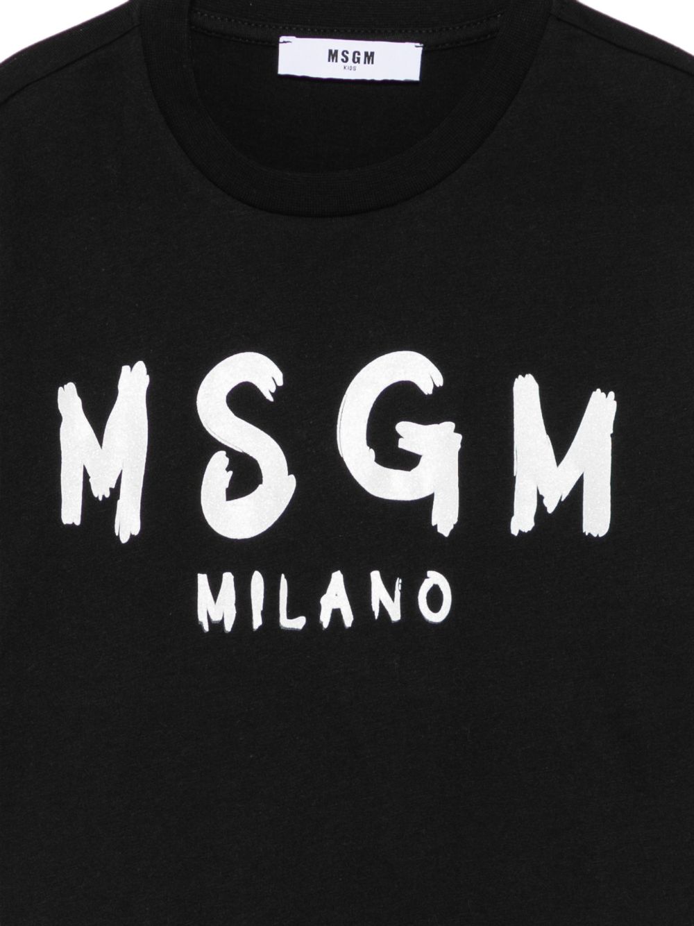 T-shirt per bambina MSGM Kids nera con stampa grafica logo F6MSJGTH046 110 MSGM KIDS