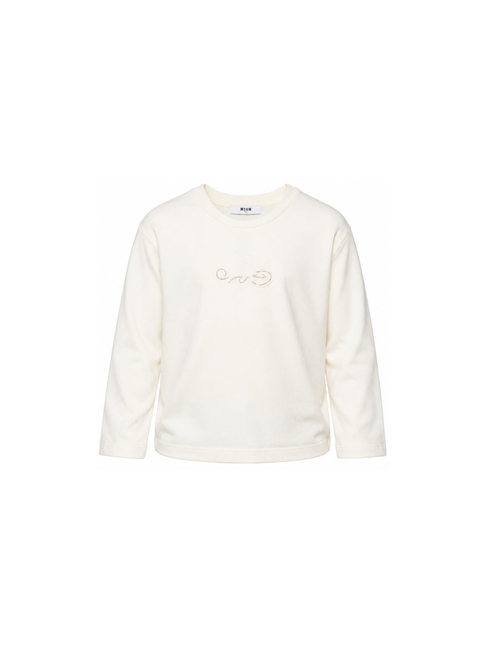 T-shirt per bambina MSGM Kids bianca avorio a maniche lunghe F6MSJGTH088 013 MSGM KIDS