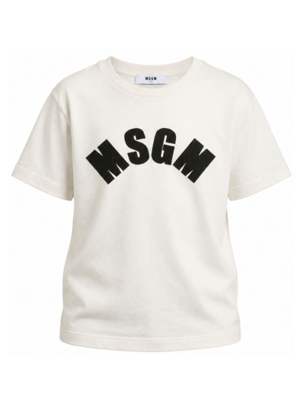 T-shirt per bambina MSGM Kids bianca con patch logo F6MSJGTH096 013/05 MSGM KIDS