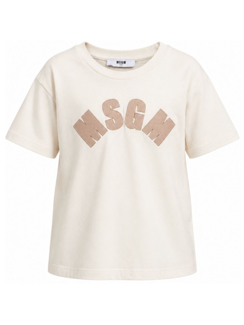 T-shirt per bambina MSGM Kids bianca con patch logo F6MSJGTH096 MS059 MSGM KIDS