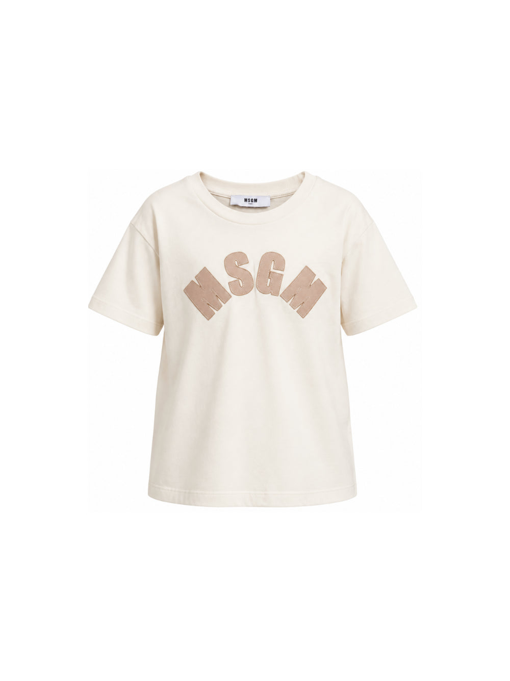 T-shirt per bambina MSGM Kids bianca con patch logo F6MSJGTH096 MS059 MSGM KIDS