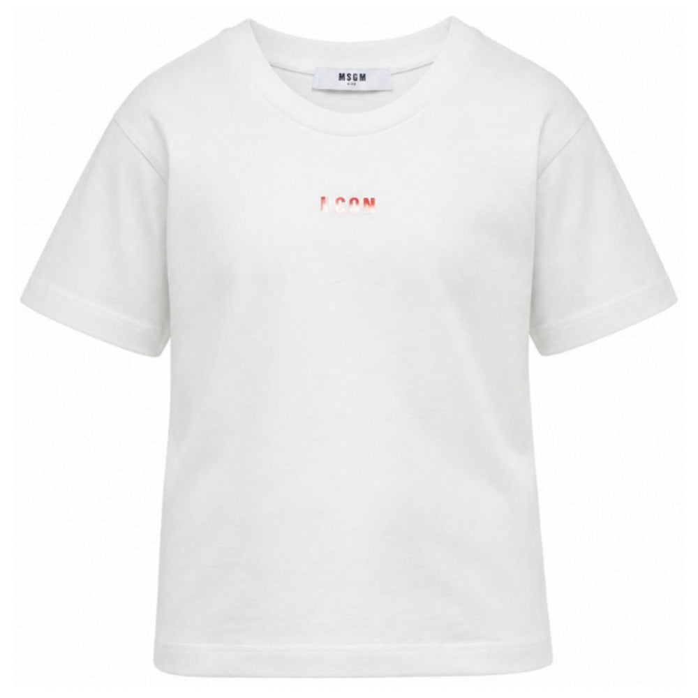 T-shirt per bambina MSGM Kids bianca con stampa grafica sul retro F6MSJGTH121 002 MSGM KIDS